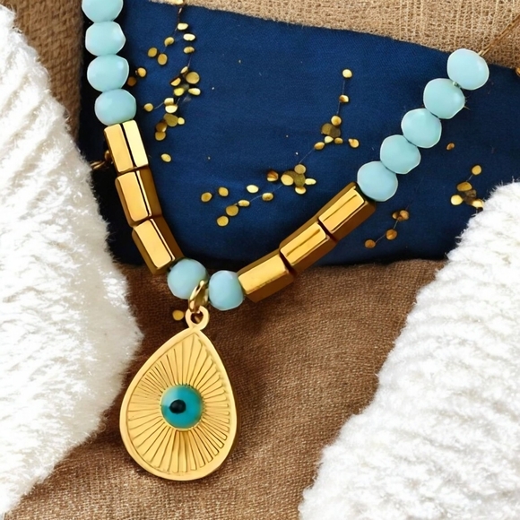 ๐๏ธEvil Eye Charm Necklace - 18K Gold Plated Stainless Steel Minimalist Chic ๐ - Picture 10 of 12